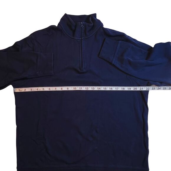 Vineyard Vines Sweater Womens Medium Navy Blue Quarter Zip Cotton Fall Pullover - Picture 4 of 12